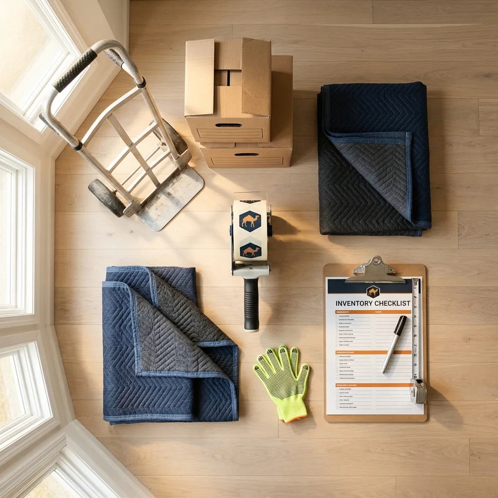 Professional moving supplies and packing materials layout for Robesonia residential relocations